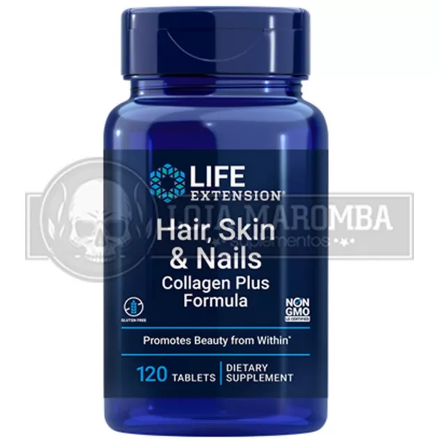 Hair, Skin & Nails Collagen Plus Formula (120 tabs) - Life Extension