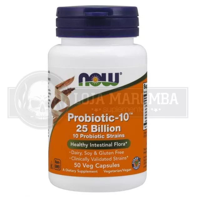 Probiótico Probiotic-10 25 Billion (50 caps) - Now Foods