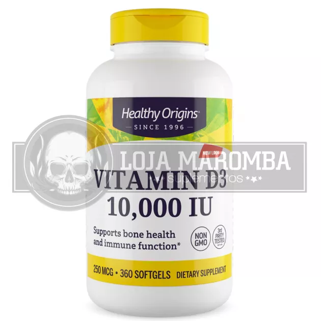 Vitamina D3 10000ui (360 Softgels) -  Healthy Origins